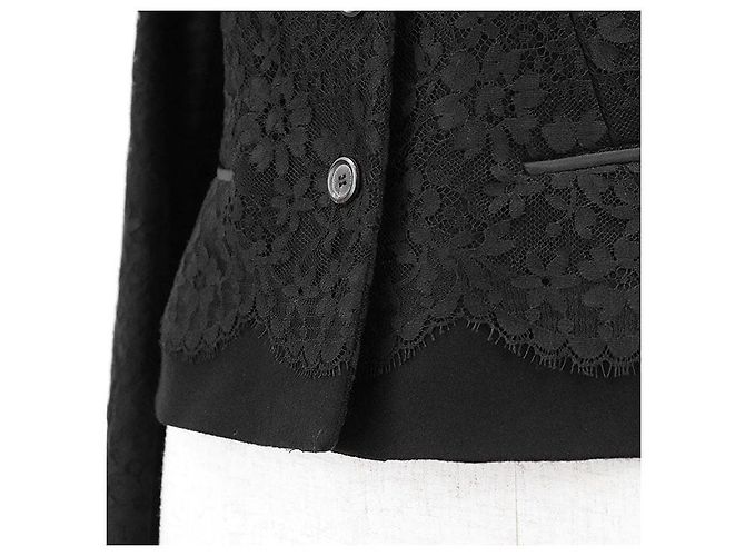 Giacca in lana e pizzo Louis Vuitton Nero - vista 11