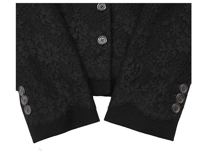 Giacca in lana e pizzo Louis Vuitton Nero - vista 13