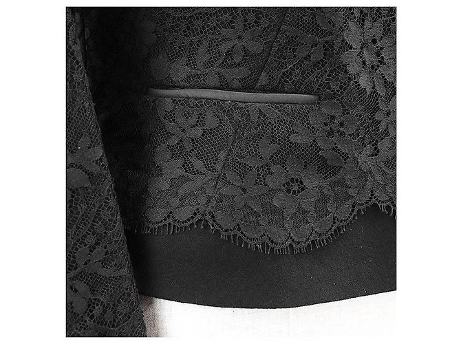 Giacca in lana e pizzo Louis Vuitton Nero - vista 14