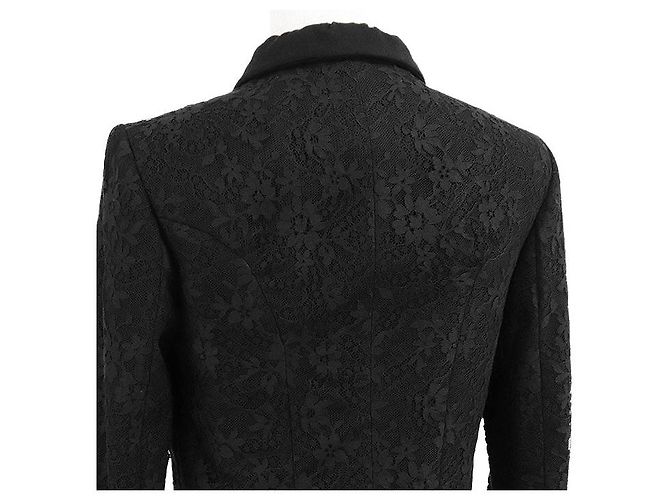 Giacca in lana e pizzo Louis Vuitton Nero - vista 16