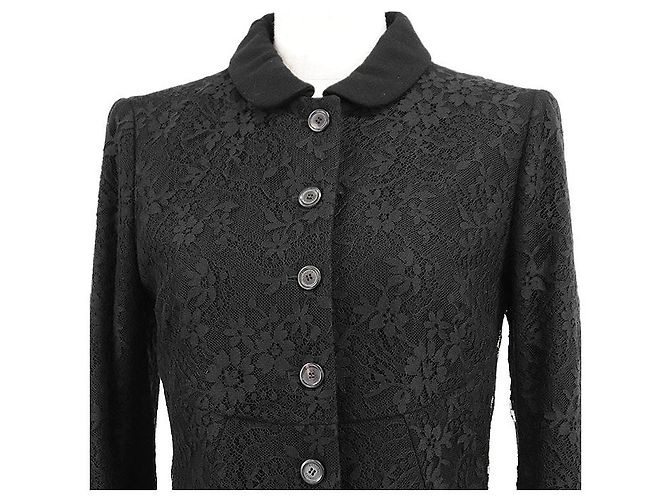 Giacca in lana e pizzo Louis Vuitton Nero - vista 2