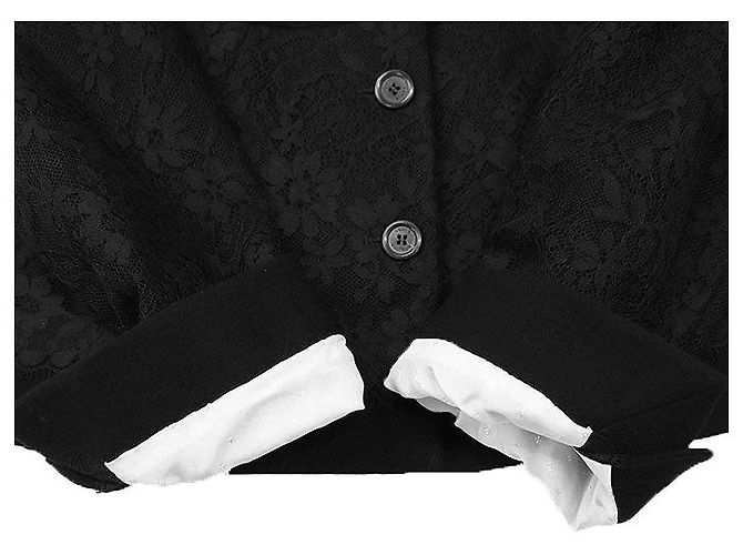 Giacca in lana e pizzo Louis Vuitton Nero - vista 4