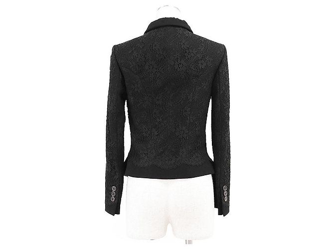 Giacca in lana e pizzo Louis Vuitton Nero - vista 6