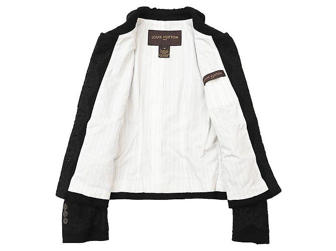 Giacca in lana e pizzo Louis Vuitton Nero - vista 7