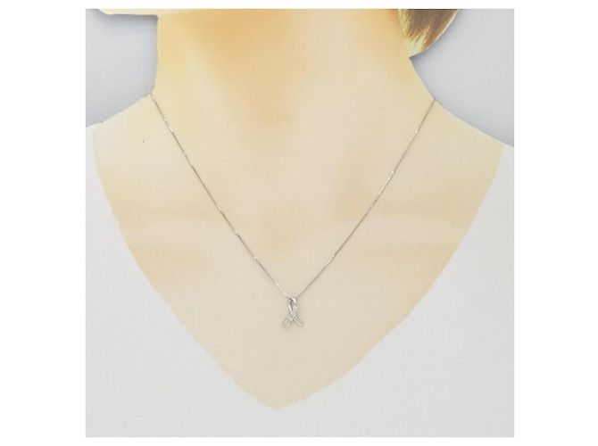 Autre Marque Collana con Diamanti Pt900/Pt850 Argento - vista 6