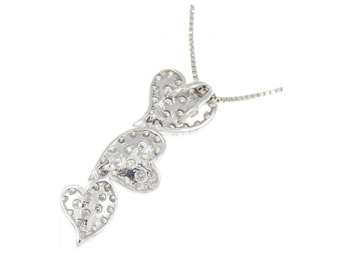 Autre Marque Collana Cuore di Diamanti K14WG Argento - vista 4