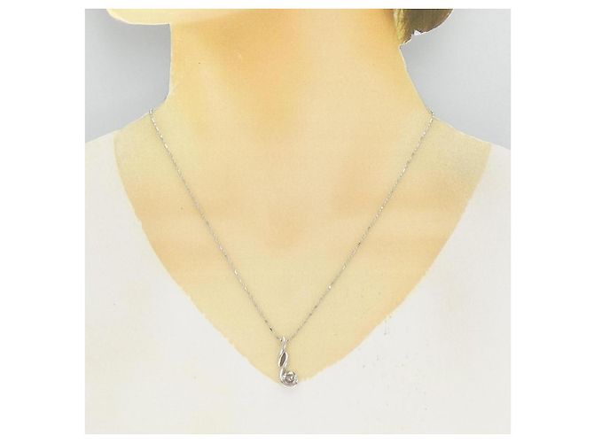 Autre Marque Collana con Diamanti Pt900 Pt850 Argento - vista 6