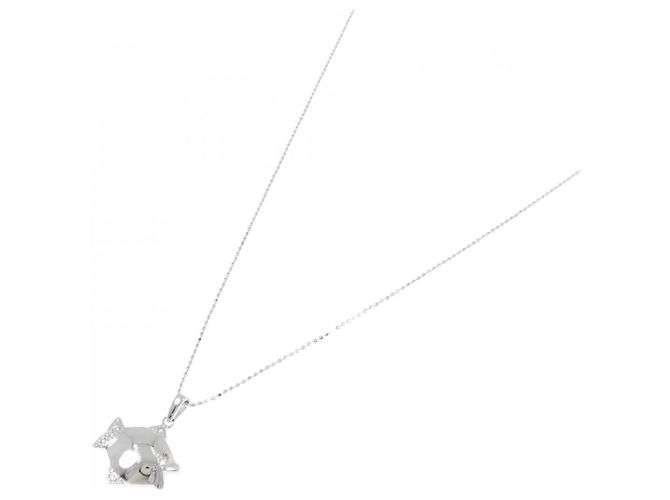 Autre Marque Collana Pesce in Oro Bianco Au750 e Diamanti Argento - vista 2