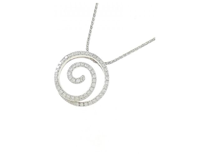 Autre Marque Colar de ouro branco Au750 e diamantes Prata - vista 3