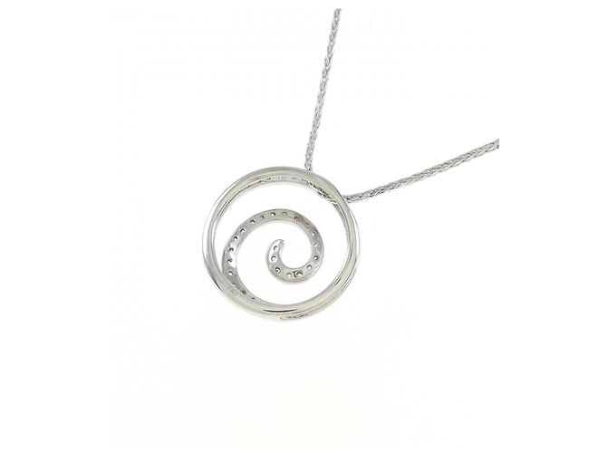 Autre Marque Colar de ouro branco Au750 e diamantes Prata - vista 4