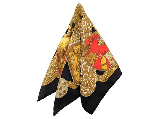 Hermès Sciarpa Hermes Carre 45 ART des STEPPES Nero Multicolore - vista 2