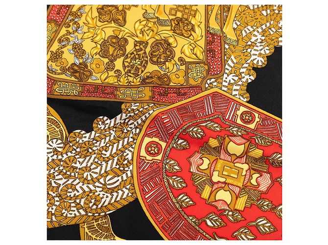 Hermès Sciarpa Hermes Carre 45 ART des STEPPES Nero Multicolore - vista 3