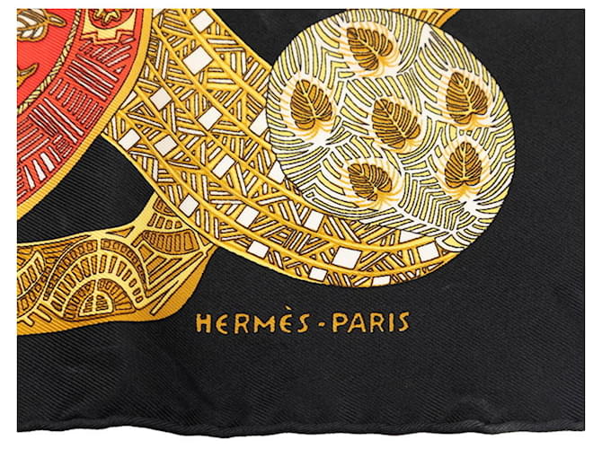 Hermès Sciarpa Hermes Carre 45 ART des STEPPES Nero Multicolore - vista 7