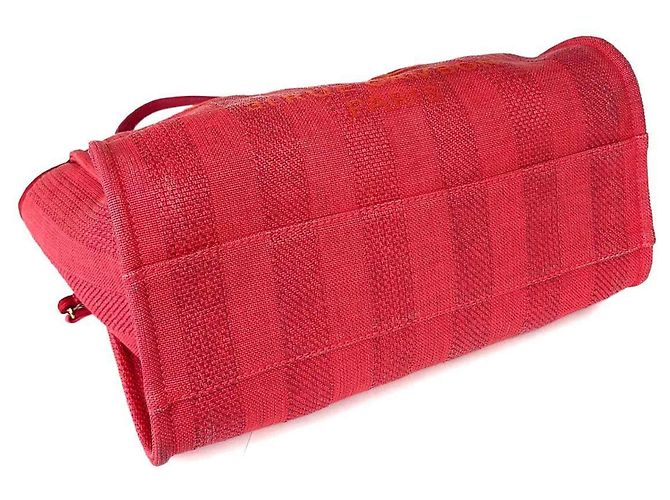 Borsa Tote con Catena Chanel Deauville MM Rosso - vista 5