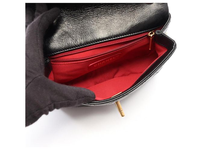 Borsa a tracolla Chanel in pelle matelassé nera Nero - vista 3