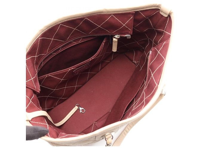 Borsa Tote Chanel Wild Stitch Beige - vista 3