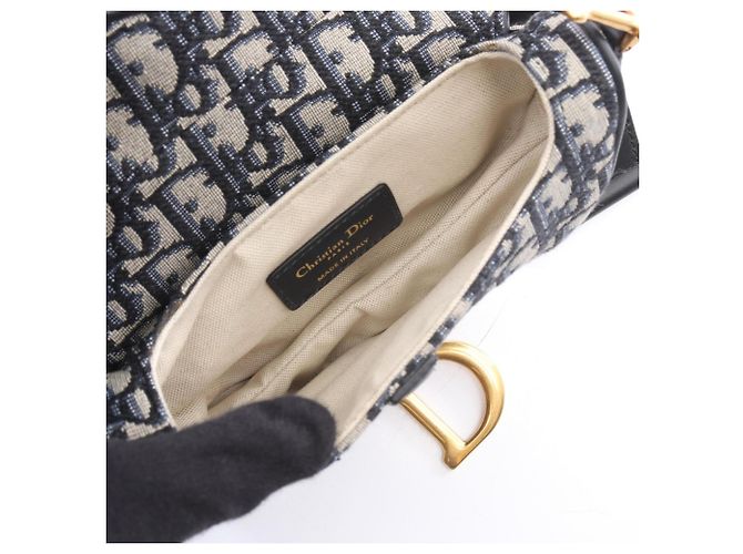 Christian Dior Dior Saddle Bag Crudo Blu navy - vista 3