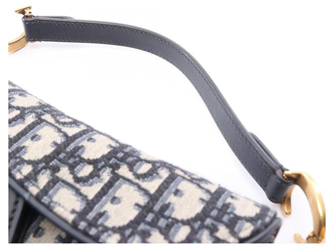 Christian Dior Dior Saddle Bag Crudo Blu navy - vista 7