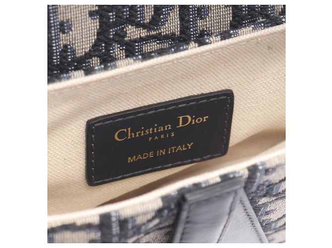 Mini borsa Saddle Christian Dior Beige Blu navy - vista 4