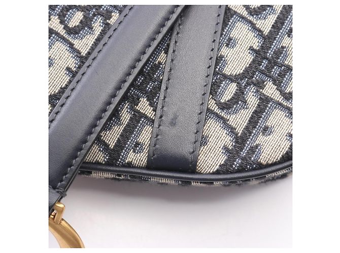 Mini borsa Saddle Christian Dior Beige Blu navy - vista 5