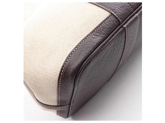 Hermès Borsa Tote Hermes Garden Party PM Ecru Ebene Marrone Crudo - vista 10