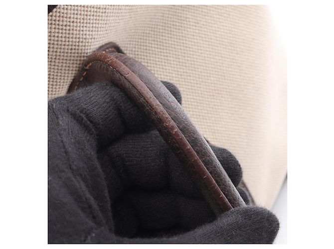 Hermès Borsa Tote Hermes Garden Party PM Ecru Ebene Marrone Crudo - vista 11