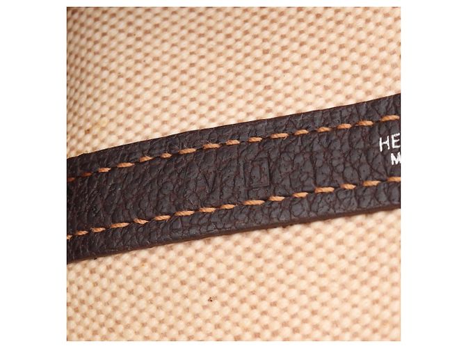 Hermès Borsa Tote Hermes Garden Party PM Ecru Ebene Marrone Crudo - vista 5