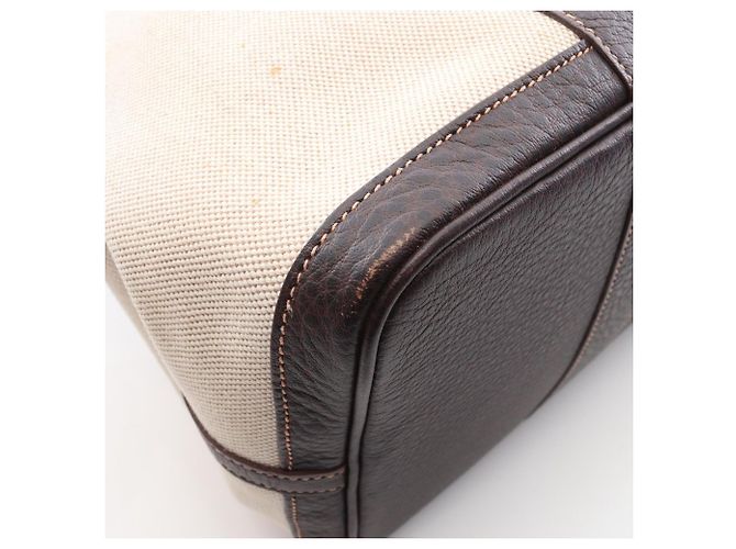 Hermès Borsa Tote Hermes Garden Party PM Ecru Ebene Marrone Crudo - vista 7
