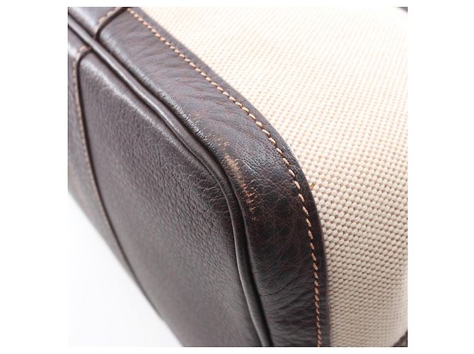 Hermès Borsa Tote Hermes Garden Party PM Ecru Ebene Marrone Crudo - vista 8