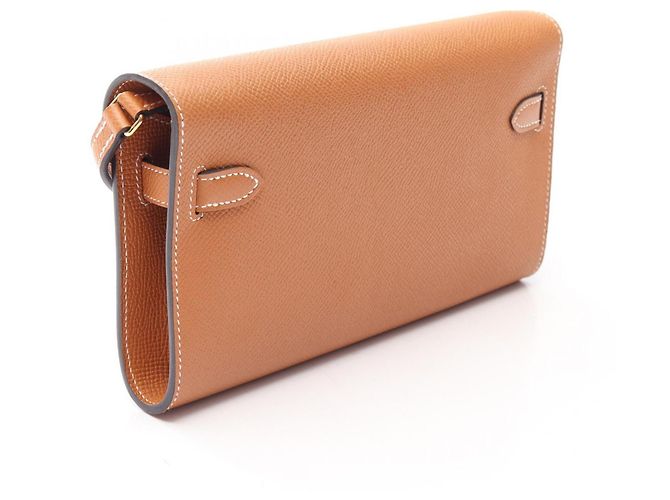 Hermès Borsa a tracolla Hermes Kelly Long To Go Toffee Marrone - vista 2