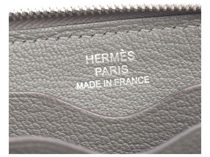 Hermès Monedero de cuero Evercalf gris Hermes Castaño - vista 4