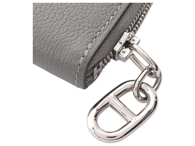 Hermès Monedero de cuero Evercalf gris Hermes Castaño - vista 6