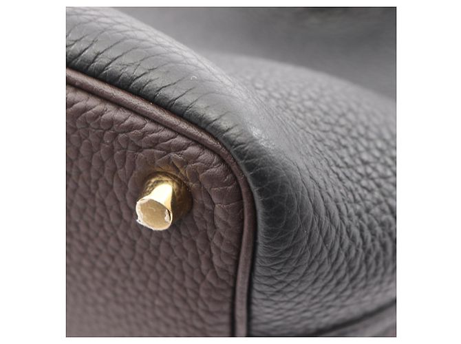 Hermès Borsa Hermes Picotin Lock PM Tricolor Marrone Nero Beige - vista 7