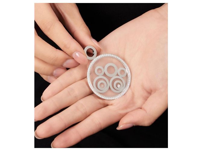 Collana Chopard Happy Spirit 5 Anelli Diamanti D'oro - vista 2