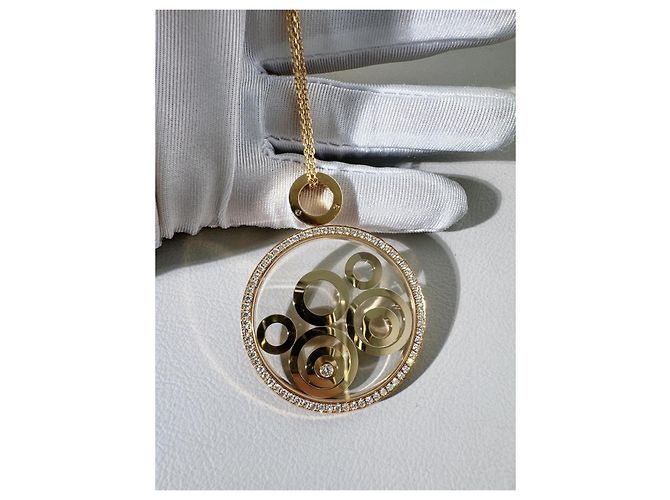 Collana Chopard Happy Spirit 5 Anelli Diamanti D'oro - vista 3