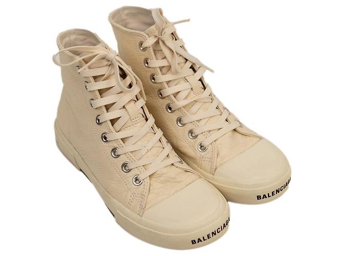 Balenciaga Paris Sneakers Alte Beige - vista 2