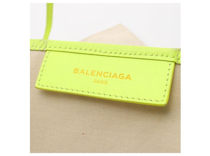 Balenciaga Navy Cabas S Tragetasche Weiß Gelb - Ansicht 4