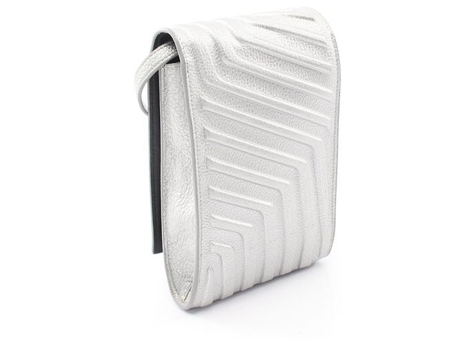 Borsa a tracolla in pelle argento Balenciaga - vista 2