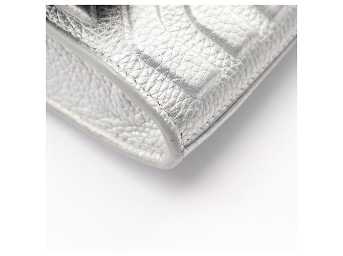 Borsa a tracolla in pelle argento Balenciaga - vista 5