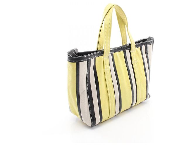 Everyday Bolsa 2-Way Balenciaga Barbes Preto Branco Amarelo - vista 2