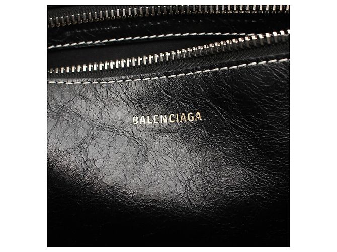 Everyday Bolsa 2-Way Balenciaga Barbes Preto Branco Amarelo - vista 4