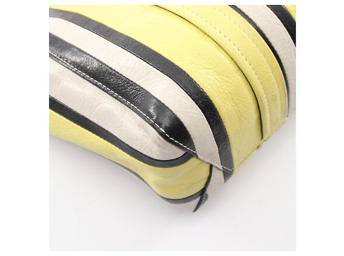 Everyday Bolsa 2-Way Balenciaga Barbes Preto Branco Amarelo - vista 5