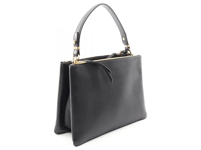 Borsa Tote in pelle nera Prada Nero - vista 2