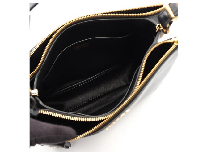 Borsa Tote in pelle nera Prada Nero - vista 3