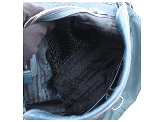 Borsa a tracolla Prada TESSUTO + VITELLO Verde - vista 3