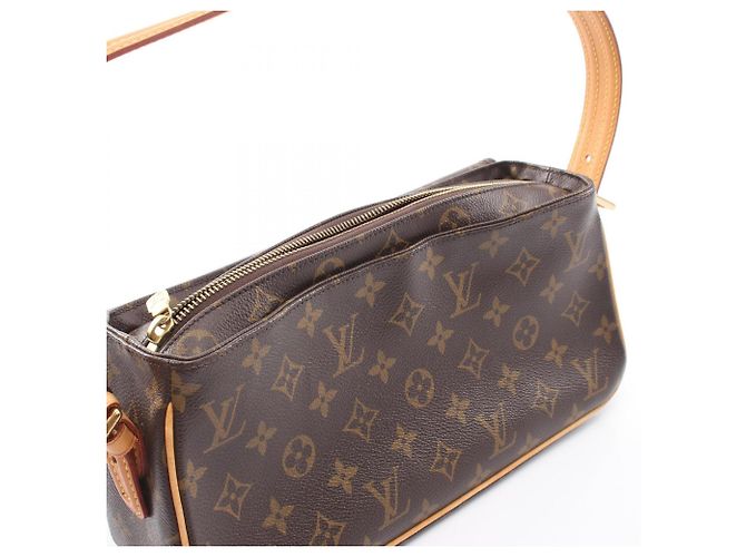 Borsa a Spalla Louis Vuitton Vivacite MM Monogram Marrone Monogramma - vista 10