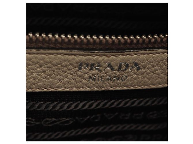 Borsa Tote Prada VITELLO PHENIX in pelle beige - vista 4