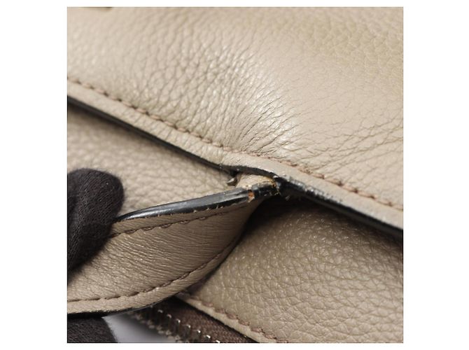 Borsa Tote Prada VITELLO PHENIX in pelle beige - vista 8