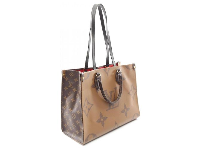 Borsa Tote 2-Way Louis Vuitton OnTheGo MM Monogram Giant Reverse Marrone Beige - vista 2