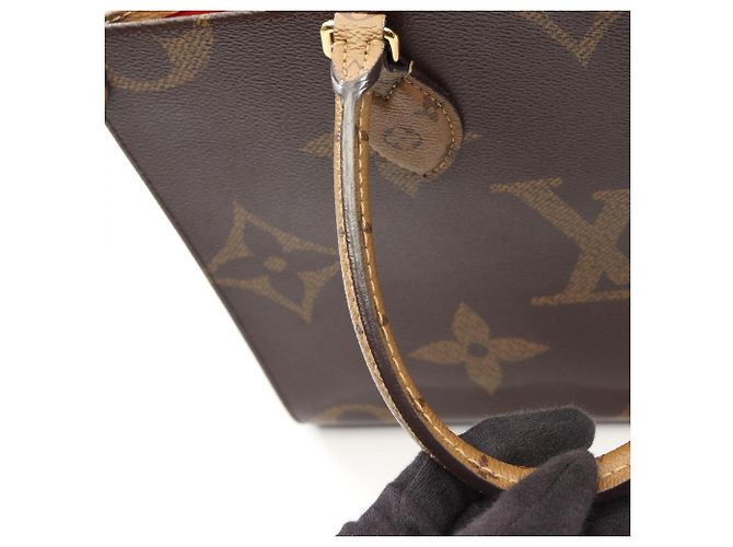 Borsa Tote 2-Way Louis Vuitton OnTheGo MM Monogram Giant Reverse Marrone Beige - vista 9